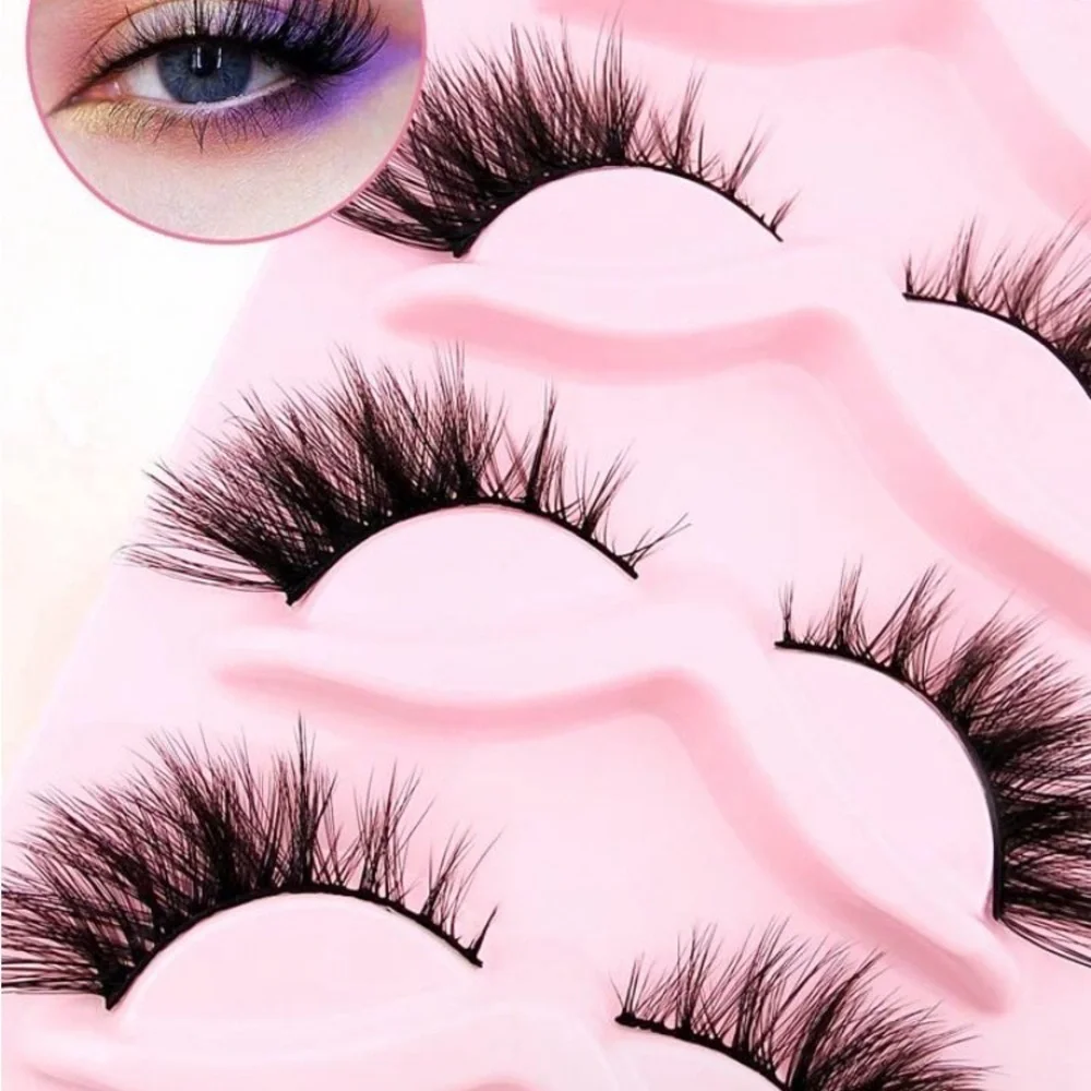 Voluminous Black Cat Eye False Eyelashes Set of 5